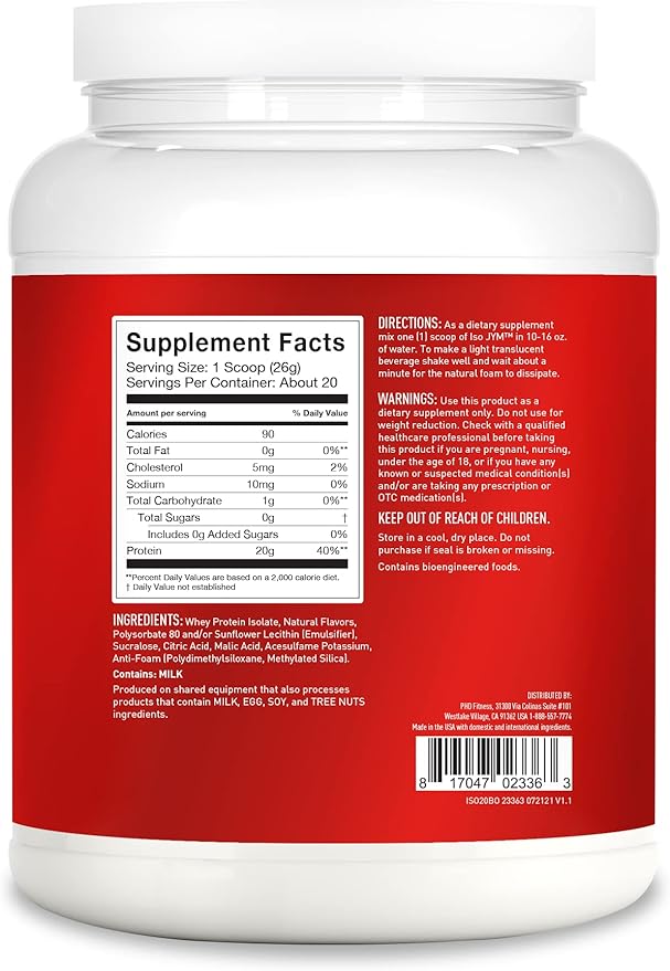 ISO JYM 20 Servings - Grape &amp Bombsicle Clear Whey Protein Isolate Bundle