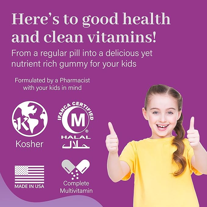 Salaam Nutritionals - Multivitamins Multivitamins for Kids Gummy Vitamins with 13 Essential Vitamins + Minerals Bone and Immunity Support 90 Count 1 Pack