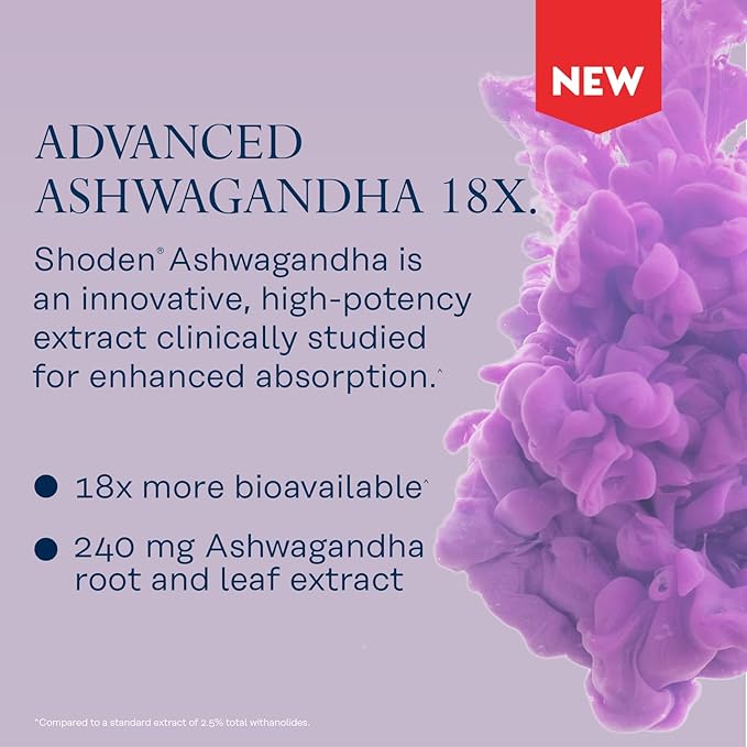 SOLARAY Ashwagandha Capsules 18X Absorption - Ashwagandha Root and Leaf Extract 240 mg - Occasional Stress Relief and Mood Support Supplement - Vegan 60-Day Guarantee - 30 Servings 30 VegCaps