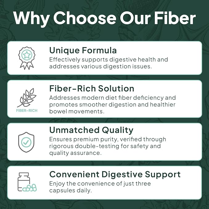 Organics Ocean Better Fiber - Daily Fiber Supplement - Soften Stool for Effortless Bowel Movements - with Psyllium Hulk and Slippery Elm - 6 Bottles