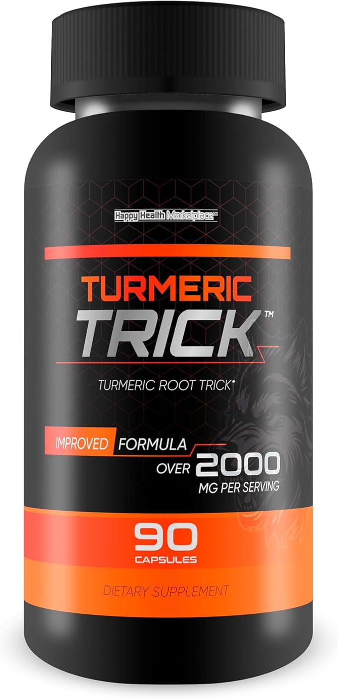 Turmeric Trick - with Vitamin D and Zinc for Men - Our Best Turmeric Curcumin Supplement for Men - Enriched with Black Pepper - Turmeric Root Trick - Mens Health Vitamin D