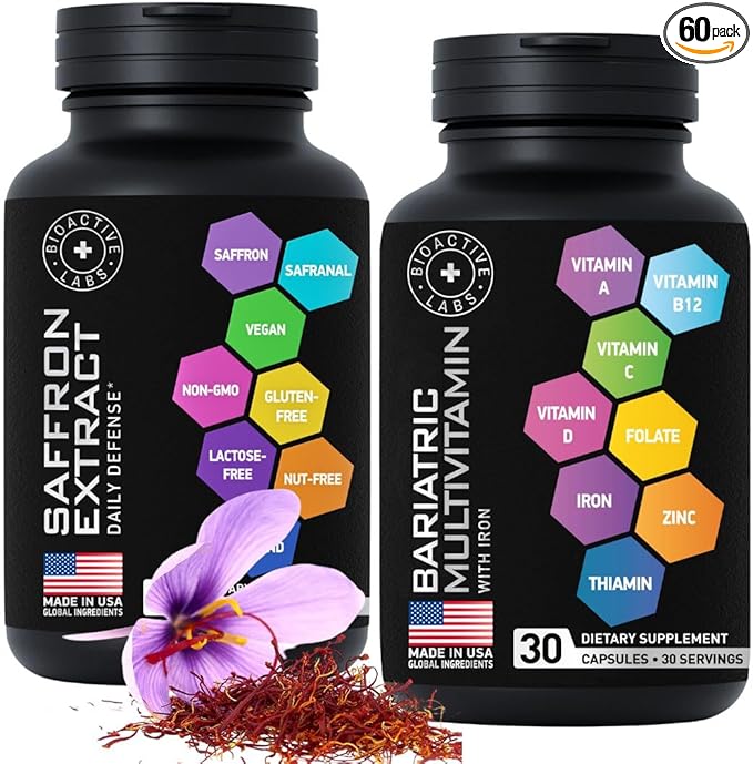 Bariatric Multivitamin with Iron and Optimized Saffron - Body and Mind Bundle
