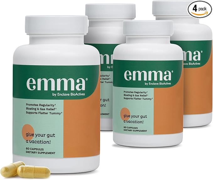Emma Gut Health Relief Supplement Doctor Endorsed Formula for Women &amp Men Leaky Gut &amp Digestive Support for Constipation Bloating &amp Gas Relief with Berberine Resveratrol Quercetin 60