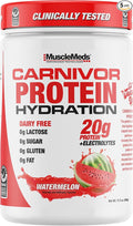 MuscleMeds Carnivor Protein Hydration Drink Powder 20g Refreshing Protein Isolate Lactose Free Sugar Free Electrolytes Muscle Building Recovery Halal Certified Watermelon 20 Serve