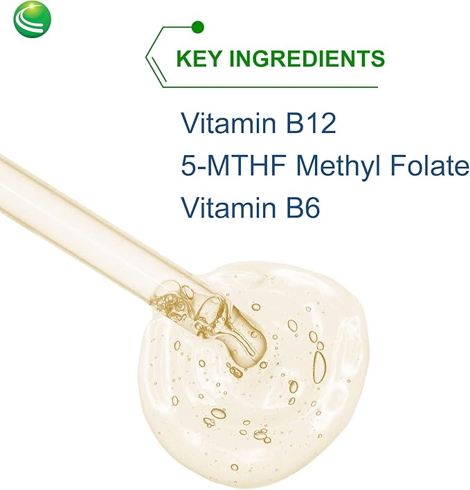 Nutra Biogenesis Methyl Factors - Vitamin B12 Drops Methylfolate Drops Sublingual Liquid for Women &amp Men B Complex with Folic Acid for Kids &amp Adults Energy Supplement Sugar Free - 2 Fl Oz