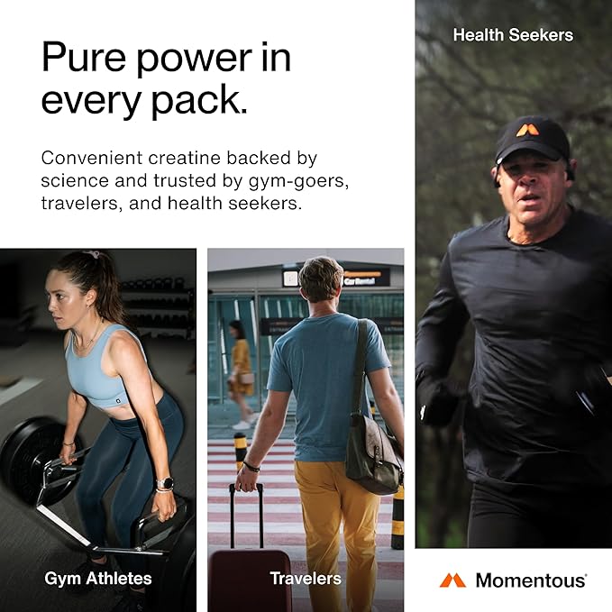 Momentous Creatine Monohydrate Powder - Creatine Powder - Supports Strength Lean Muscle &amp Recovery for Men &amp Women - NSF Certified for Sport - 5 g per Serving - 15 Servings