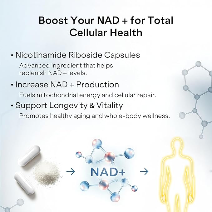 Liposomal NAD+ Supplement with Resveratrol - Nicotinamide Riboside 1000 Mg - NAD Supplements for Women &amp Men - NMN Supplement Alternative - Advanced NAD Resveratrol for Cellular Energy - 120 Capsu