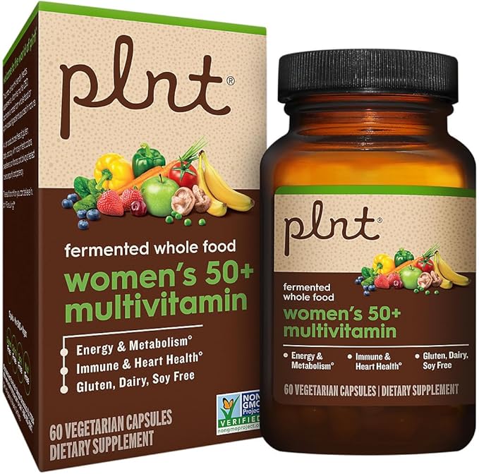 Fermented Whole Food WomenaTMs 50+ Multivitamin (60 Vegan Capsules)