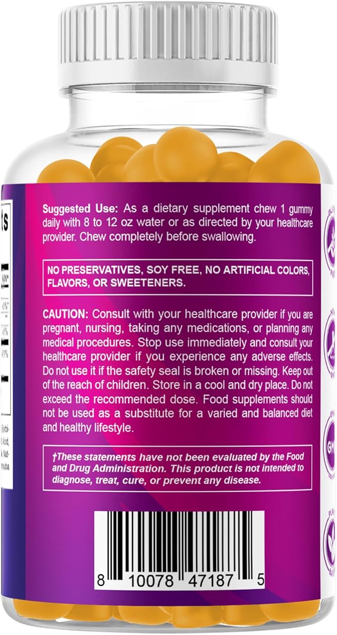 Vitamatic Folic Acid Gummies 1000 mcg (1 mg) - an Essential Prenatal Vitamins for Mom &amp Baby - Vitamin B9-120 Vegan Gummies (2)