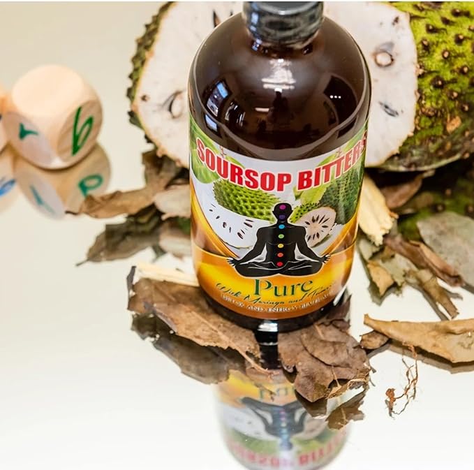 Pure Soursop Bitters with Moringa &amp Turmeric | Herbal Detox &amp Natural Energy Support | 32 fl oz