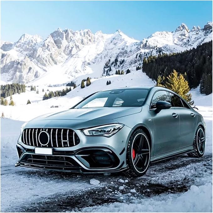 Car Front Bumper Lip Body Kit Spoiler Distributor Diffuser Cover+Compatible for Mercedes Benz CLA W118 C118 CLA45 AMG 2020 2021 2022 (Color : Carbon)