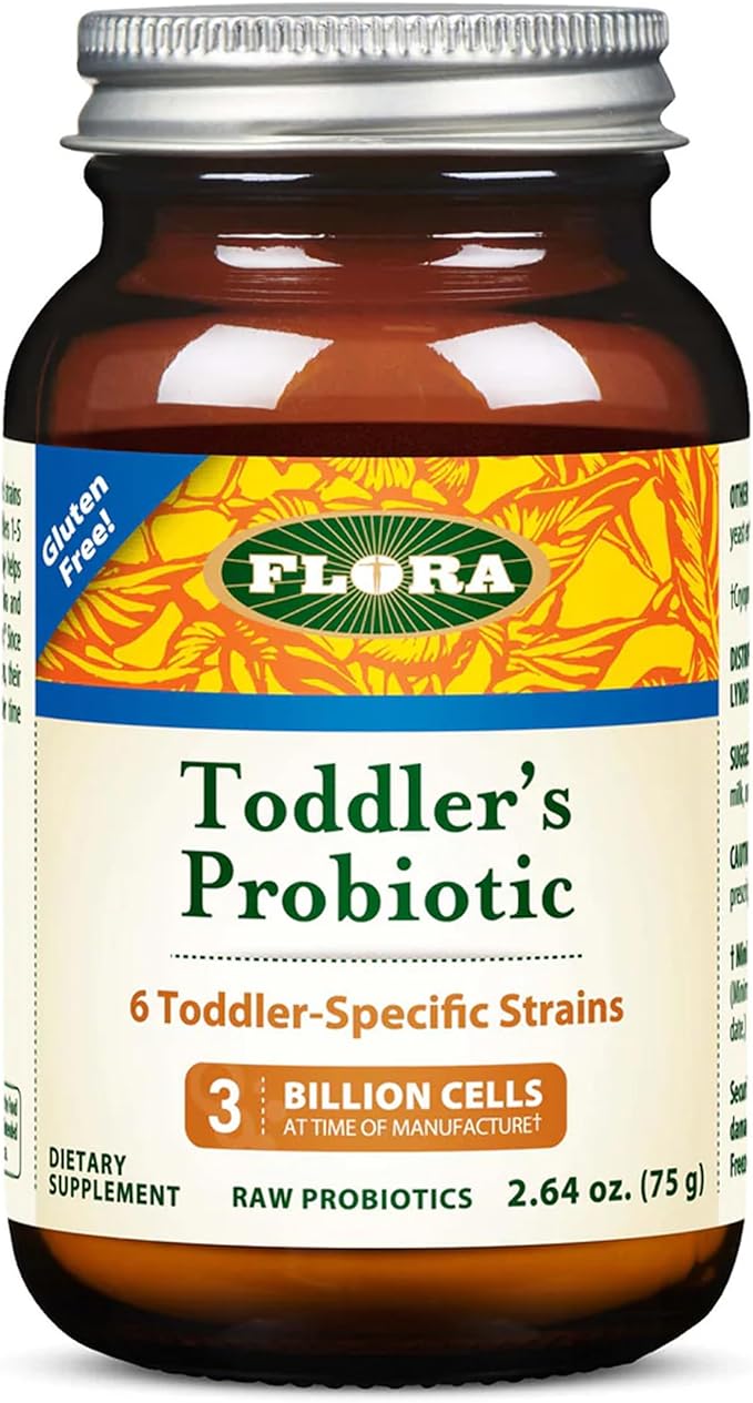 Flora - Toddler's Probiotic - Supports Digestive Health - Daily Probiotic Powder for Children Ages 1–3 - Includes Bifidobacterium Infantis - Vegetarian &amp Gluten-Free - Keep Chilled - 2.64 oz.