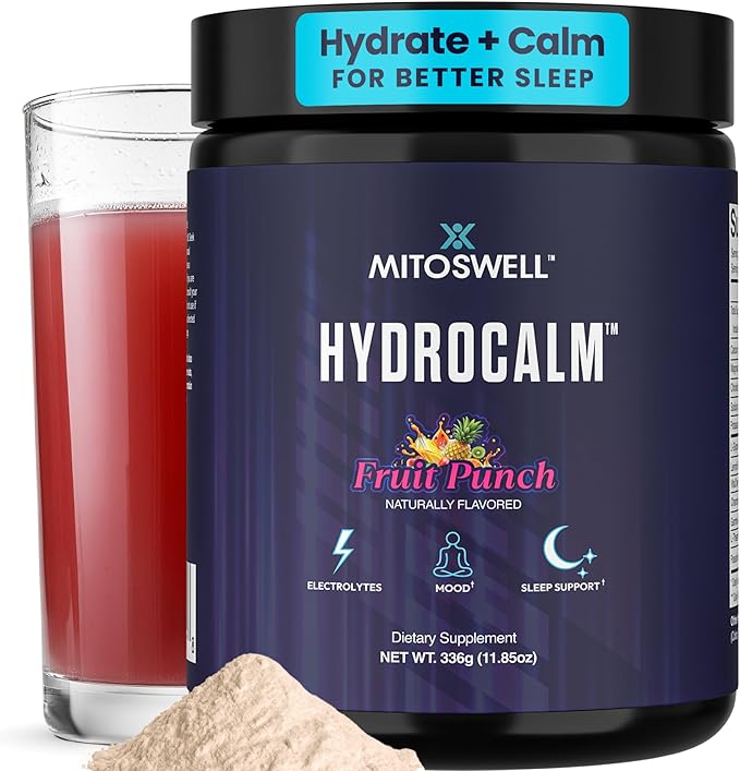 Hydrocalm Nighttime Hydration Powder – Electrolyte &amp Calm Sleep Powder Drink Mix – Magnesium Sleep Supplement Without Melatonin Plus Amino Acids &amp Herbs – No Sugar Fruit Punch (30 Servings)
