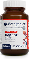 Metagenics CoQ10 ST-100-100 mg Ubiquinone with Vitamin E for Heart Energy &amp Antioxidant Support* - Non-GMO Gluten-Free Soy-Free - GMP Certified Facility - 60 Softgels