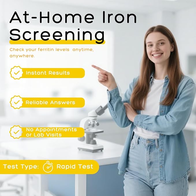 Iron Deficiency at Home Test Kit – 2 - Pack Anemia Iron Test Kit for Quick Response and Accurate Results. Suitable for Both.