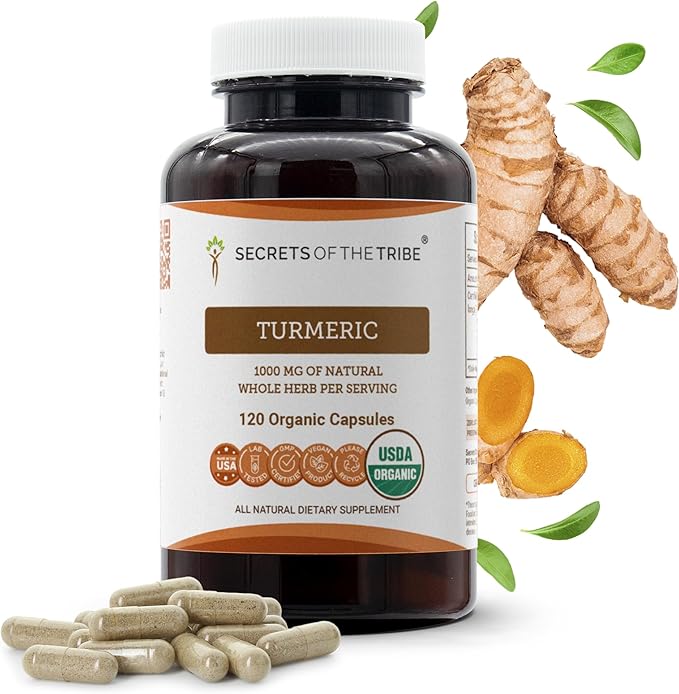 Turmeric USDA Organic 120 Capsules | Made with Organic Vegetarian Capsules and Organic Turmeric (Curcuma Longa) Dried Root (120 Capsules)