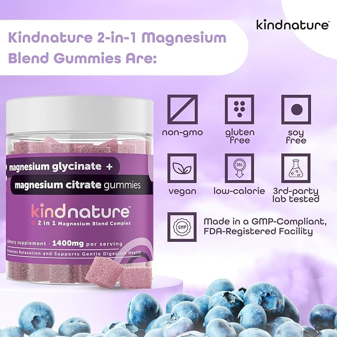 kindnature Migraine Relief Power Duo: B2 &amp Magnesium Gummies Bundle