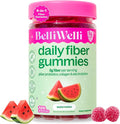 Belli Welli Fiber 4-in-1 Fiber Gummies Supplement with Added Probiotics Collagen and Electrolytes for Regularity and Bloat Relief Watermelon 120 Count