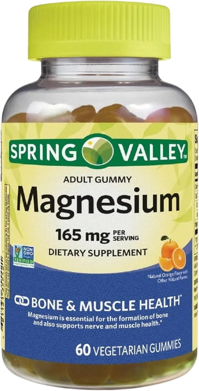 KP+ Magnesium Gummies | Magnesium Citrate 165 mg | 60 Vegetarian Gummies | Supports Bone Muscle &amp Nerve Health | Orange Flavor | Pack of 1
