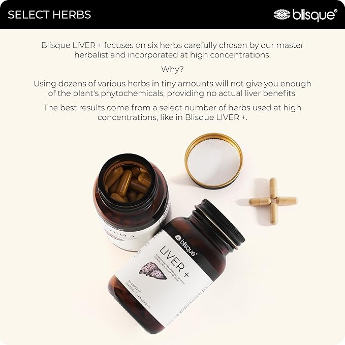 Blisque – Liver Complex Supplement to Detox Cleanse and Repair the Liver | Doctor Approved | Natural Ingredients | Milk Thistle Dandelion and Burdock Root | 90 Capsule Pills