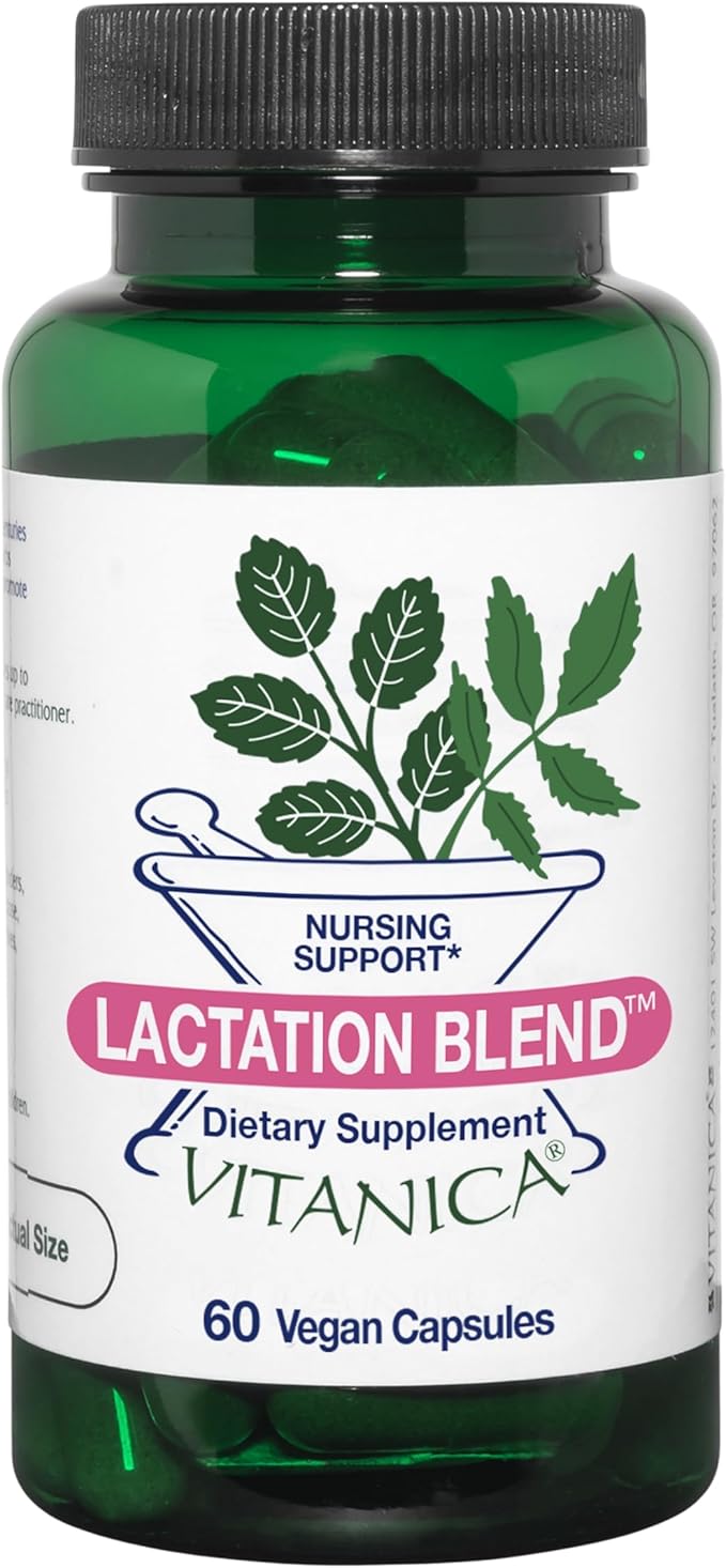 Vitanica Lactation Blend Lactation Supplement Breastfeeding Support Increase Breast Milk Supply and Flow Organic Fennel Milk Thistle Fenugreek Seed and More Non-GMO Vegan 60 Capsules