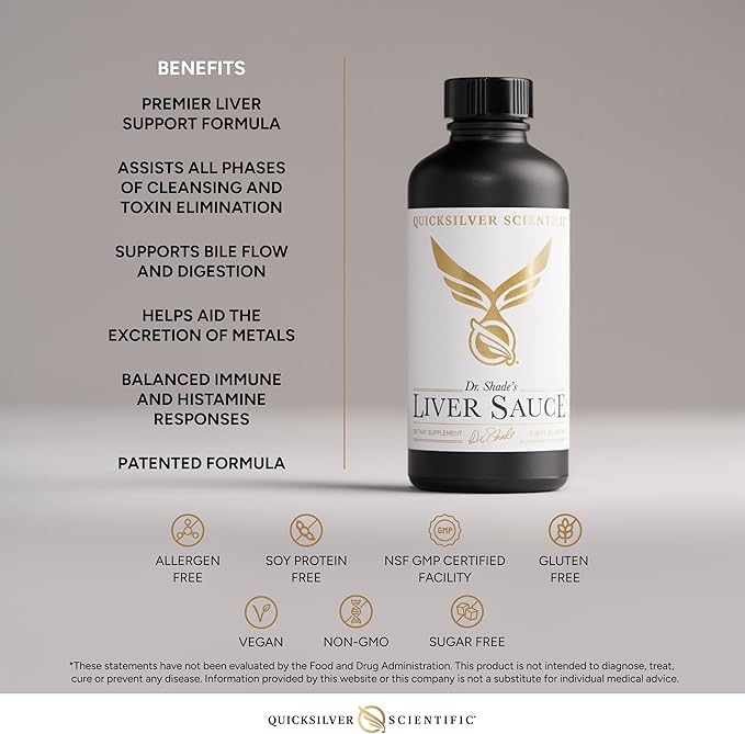 Quicksilver Scientific Liver Sauce - Liposomal Liver Detox with DIM Quercetin Lipoic Acid Milk Thistle and Dandelion Root Supplement - Supports Bile &amp Toxin Momentum (100 ml / 3.38 oz)
