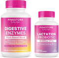 Pink Stork Lactation Probiotic Mint and Digestive Enzymes Bundle – Supports Digestive and Lactation Wellness – Breastfeeding Vitamins with Herbs and Enzymes
