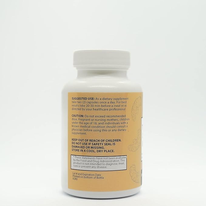 Turmeric Curcumin 1300mg - Extra‑Strength Joint &amp Inflammation Support - High Absorption with Black Pepper Extract - 95% Curcuminoids Joint Support Supplement - 60 Capsules
