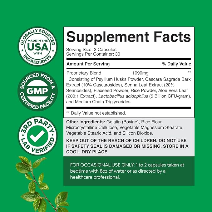 Bundle of Herbal Laxative Capsules with Probiotics – Natural Laxatives for Constipation - Detox for Gut Health and Milk Thistle Liver Support - Herbal Liver Supplement Silymarin Milk Thistle Extract
