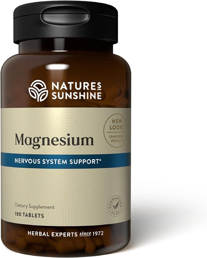 Nature's Sunshine Magnesium 250 mg 180 Tablets | Supports Both The Nervous and Structural Systems by Helping Muscles Relax and Maximize Energy Production