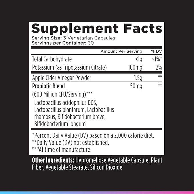 Livingood Daily Apple Cider Vinegar Capsules with The Mother (1500mg) - ACV Pills with Probiotics &amp Potassium for Women &amp Men - Supports Gut Health Digestion Appetite &amp Weight - Vegan 9