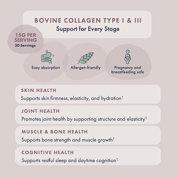 FullWell Unflavored Collagen Peptides Powder - Grass-Fed Bovine Collagen for Skin Health - Tissue Elasticity Support - Pregnancy &amp Breastfeeding-Safe - Reproductive Health Aid - 15.87 oz (30 Servi