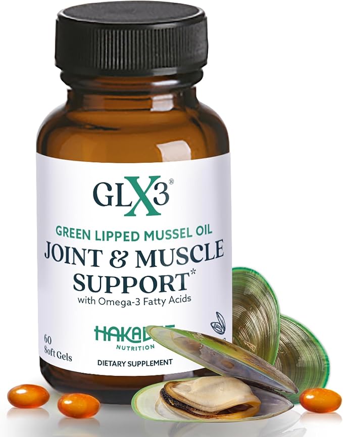 GLX3 Joint Support Extra Strength Omega-3 Supplement | Premium New Zealand Green Lipped Mussel Oil - Comfort Flexibility Muscle Recovery - ETA EPA DHA Omega 3 Supplement Capsules by Haka Life
