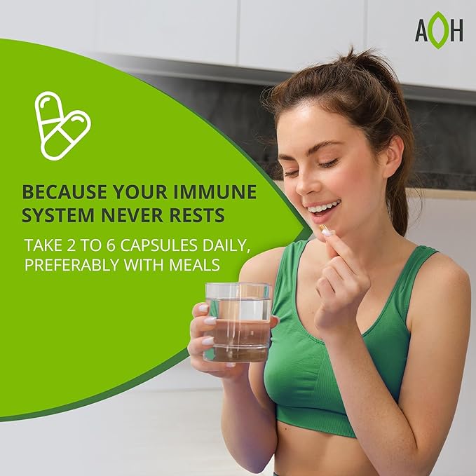 ADAPTOHEAL Immuneheal – Adaptogen Immune System Booster Supplement with Schisandra Chinensis Ginseng and Mushroom Extract (10000 Capsules)