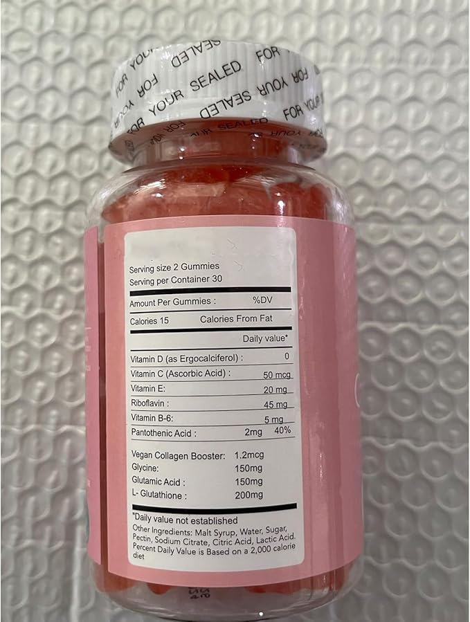 Collagen Peptides Gummies Glutathione Collagen Glow Gummies Korean Collagen Gummies to Rejuvenate Your Skin Support HairNail Health (2PCS)