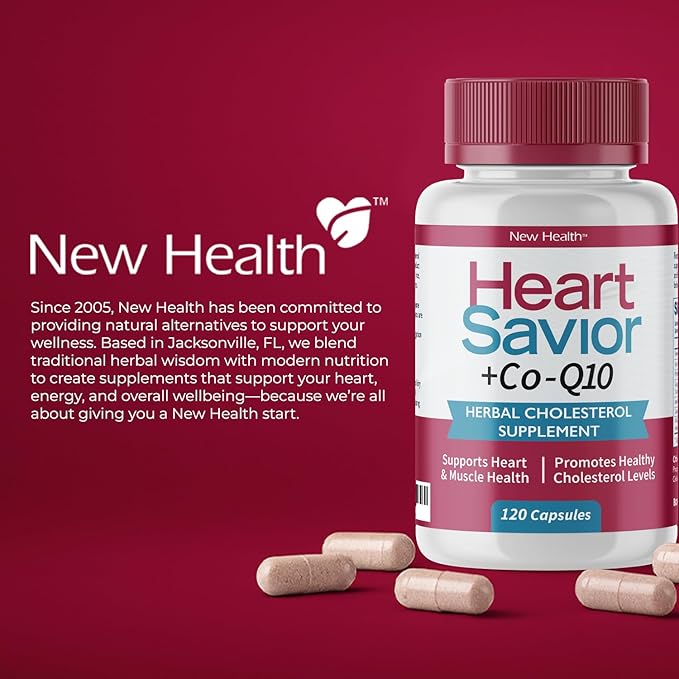 Natural Supplement with CoQ10 Red Yeast Rice Niacin Policosanol and Guggul. The Natural Way. by New Health Plus 60 MG Co-Q10 (120 caps)