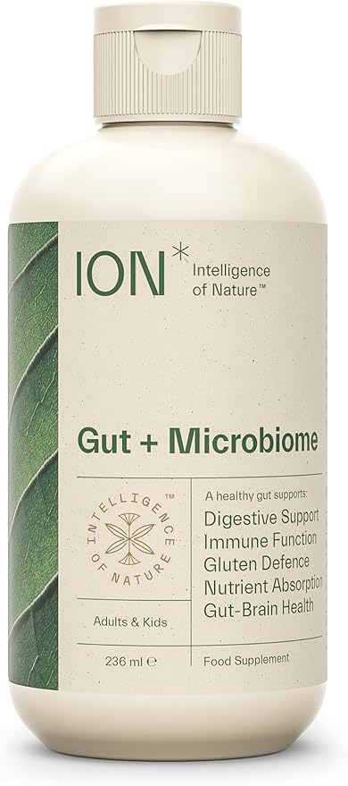 ION* Intelligence of Nature Gut Support Liquid Supplement - Gut &amp Digestive Health Liquid Drops Cleanse &amp Detox with Humic Extract for Women &amp Men Adults &amp Kids 4+ - 8 fl oz (Pack of