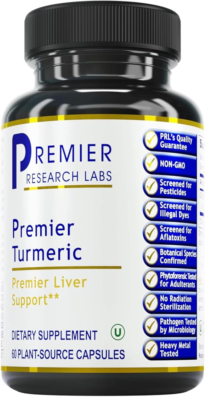 Premier Research Labs Premier Turmeric Capsules - Turmeric Curcumin Supplement Liver Support 500 mg of Curcuma Per Capsule - 60 Vegetarian Capsules