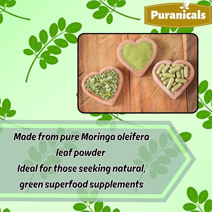 Ashwagandha 320 Capsules &amp Moringa 320 Capsules – Herbal Dietary Supplement | Easy Daily Use | Non-GMO Ingredients No Artificial Colors | Capsules Combo Pack