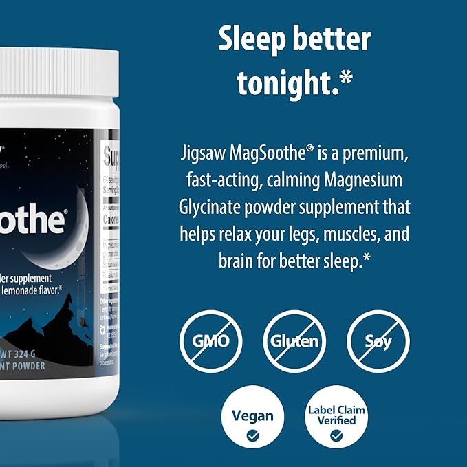 Jigsaw Health Magnesium Bundle | MagSRT 240 Tablets and MagSoothe (Raspberry Lemonade) 60 Servings (Jar)