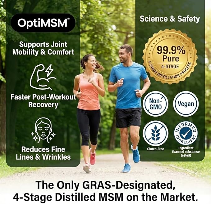 Vegan Glucosamine Chondroitin MSM Joint Support Supplement for Women and Men. Snow Mushroom Chondrotin Sulfate OptiMSM® Mobility Cartilage &amp Flexibility Support Shellfish-Free Non-GMO 120 Capsul