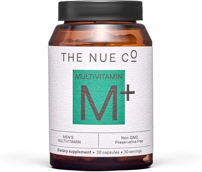 The Nue Co. MEN'S MULTI VITAMIN Supplement Supports Energy Immunity Focus Vegan Gluten Free 30 Capsules