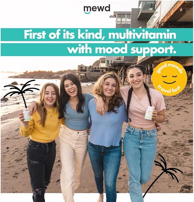 MEWD Teen/Kids Daily Multivitamin Gummy with Natural Mood Enhancer Vegan Immune Booster Iron &amp Zinc Supplement Gluten-Free Focus Vitamin for Brain Health – Made in USA