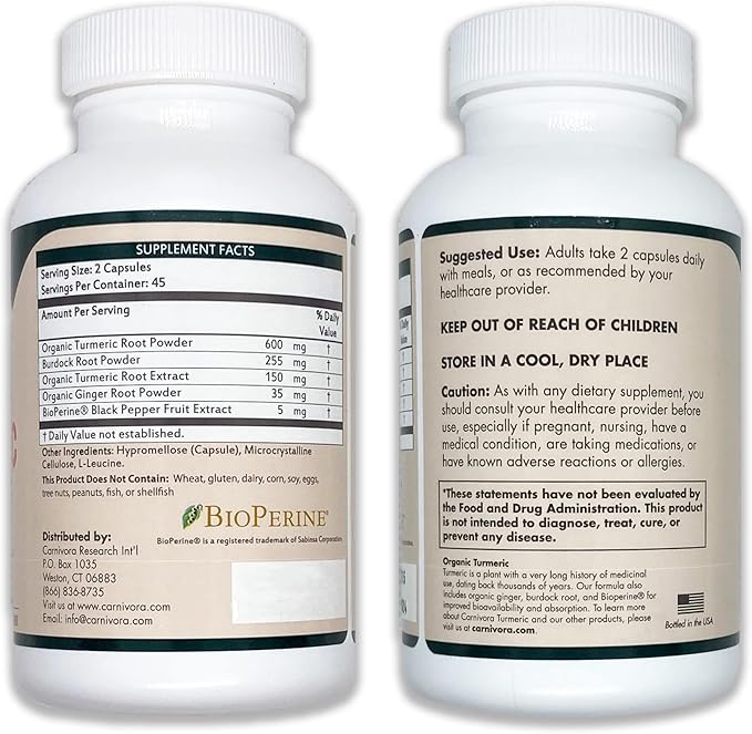 Carnivora Turmeric – Support for Joints and Digestive Health (90 Vegan Capsules)