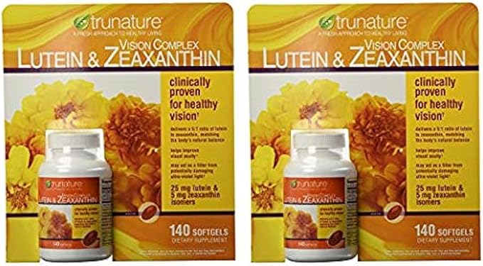 Trunature Vision Complex Lutein and Zeaxanthin Supplement 140 Count (2 Packs)