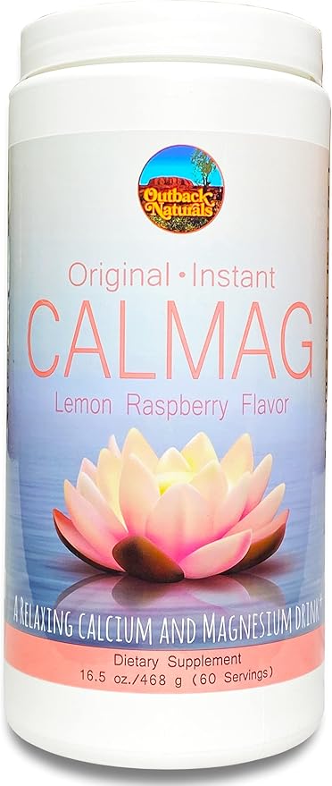 CalMag 2:1 High Absorption Calcium Magnesium Citrate Powder Supplement for Stress Relief and Sleep Calcium Supplement for Bone Health Lemon Raspberry Flavor 16.5oz (Pack of 1)