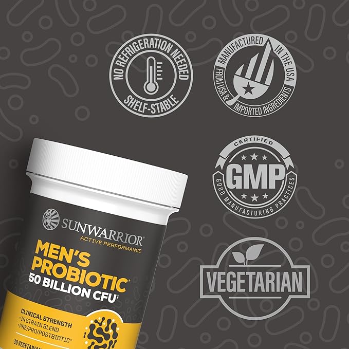 Probiotic 50 Billion CFU Probiotics Supplement Capsules 14 Strains + Prebiotics + Postbiotics for Men Gut Immune &amp Colon Health Energy &amp Endurance Support Soy-Free Non-GMO Clean Capsules 30