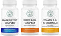 Wellness Bundle - Brain Support Complex Super B-100 Complex and Vitamin D3 + K2