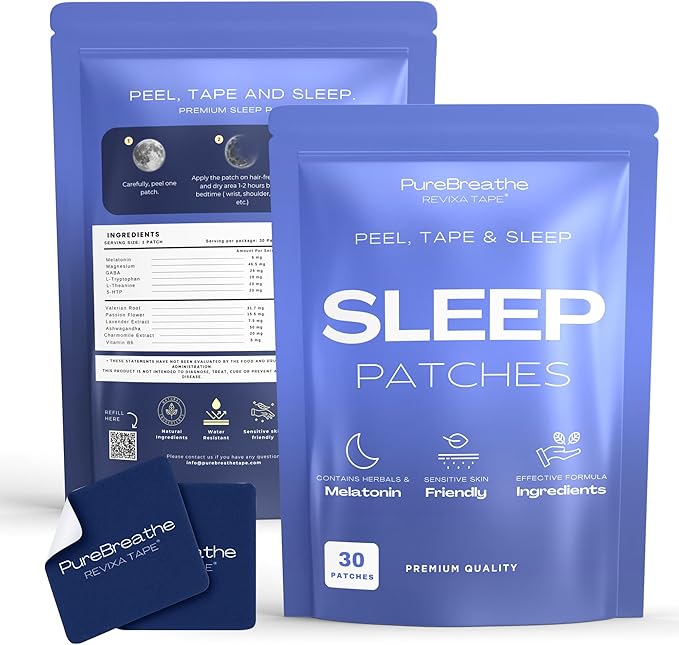 Premium Sleep Patches for Adults - 30 Pack | Extra Strength Melatonin Patches With L-Theanine &amp Ashwagandha - Sleeping Patch For Restful Nights Skin-Friendly &amp Comfortable - Fast-Acting Long