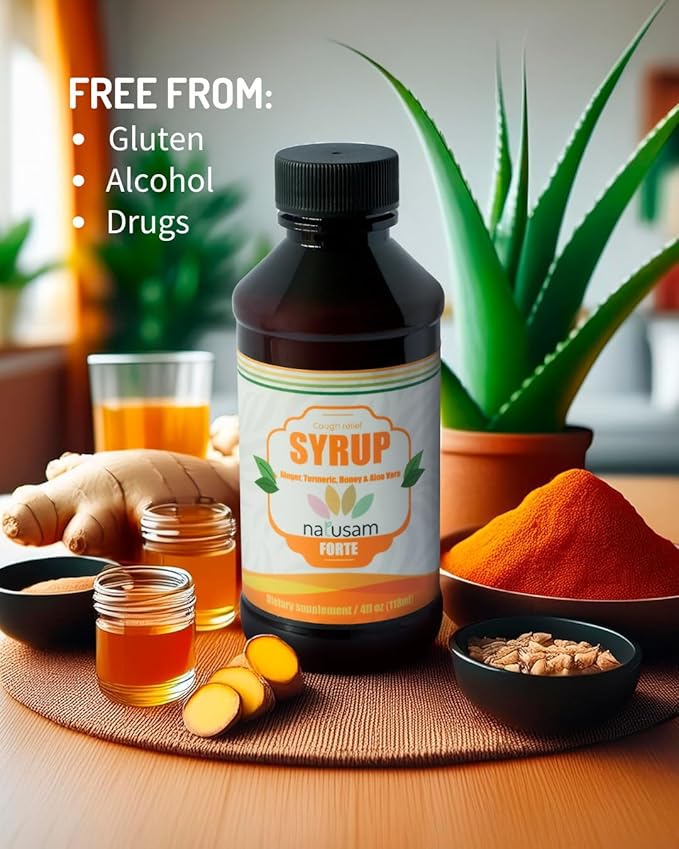 2 Natural Supplement Turmeric Honey Ginger and Aloe Vera - Exotic Spice Flavor - 4 fl oz x 2 Units